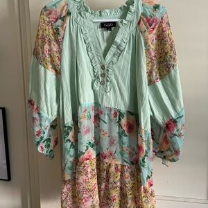 Gucci Women's Floral Tunic Top - Mint Green